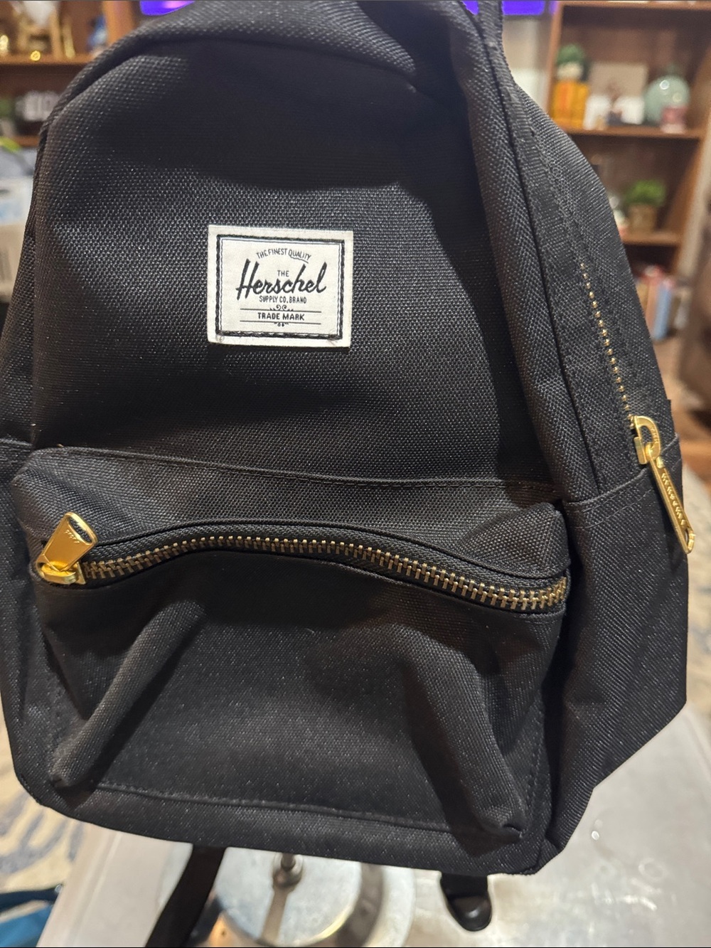 Herschel Supply Company Black Backpack with Gold Zippers